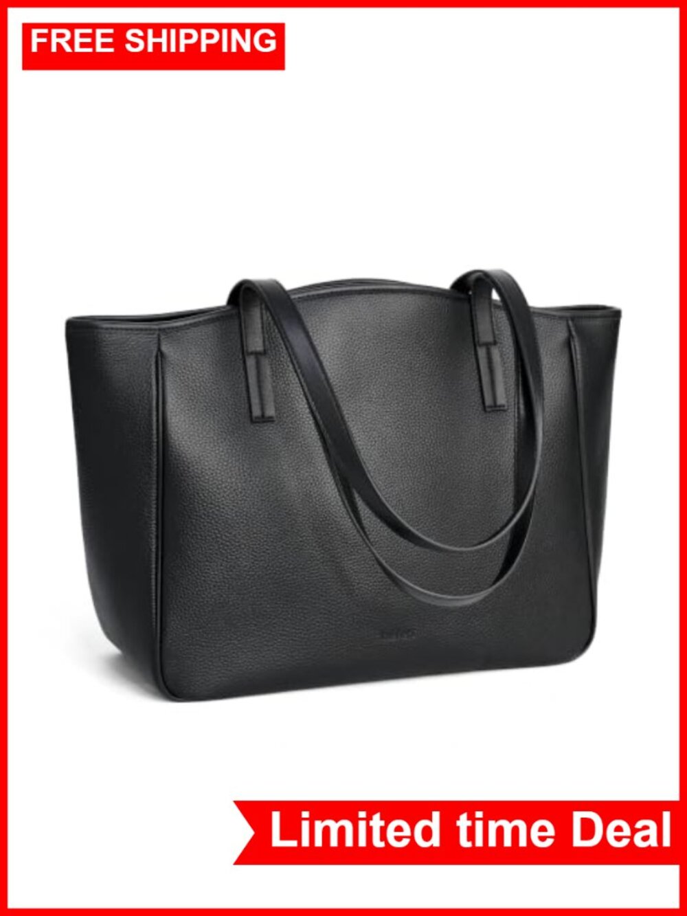 Genuine Leather Large Tote Bag for Women with Zipper and Luggage Sleeve